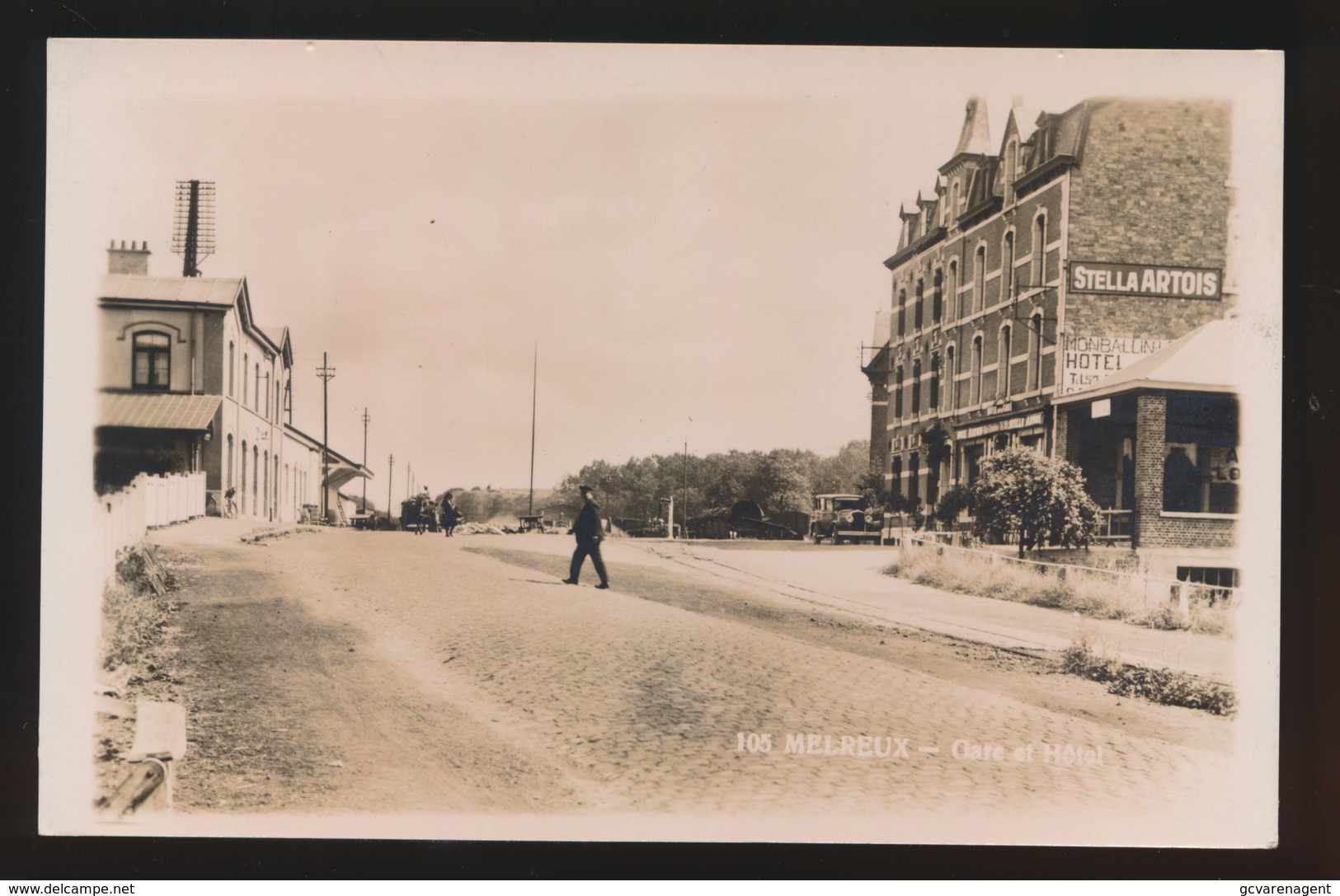 MELREUX  CARTE PHOTO  GARE ET HOTEL - Hotton