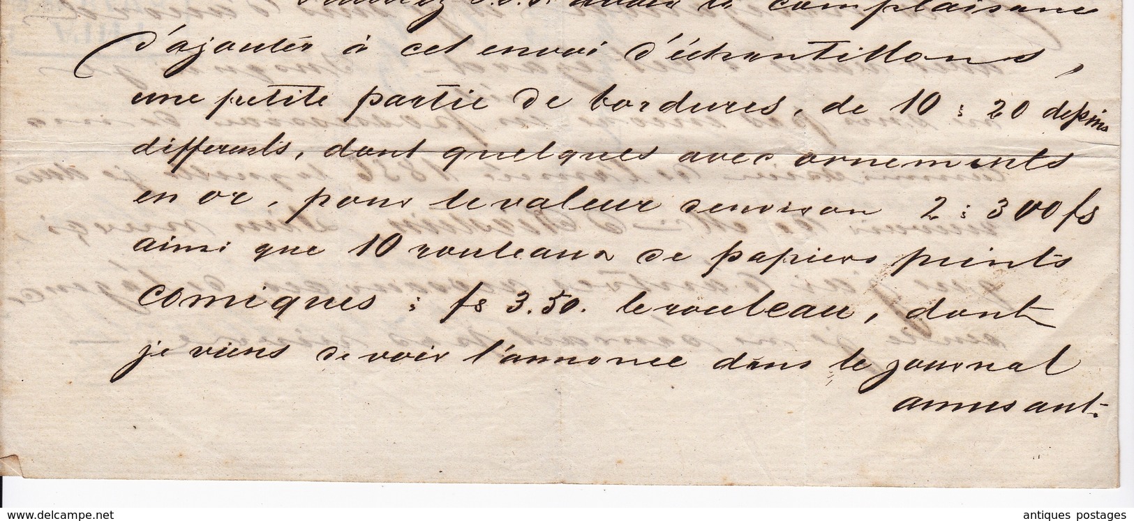 Riga 1858 Lettonie Julius Sturtz AUS RUSSLAND PRUSSE VALENCIENNES Papier Peint Latvija Латвия La Villette