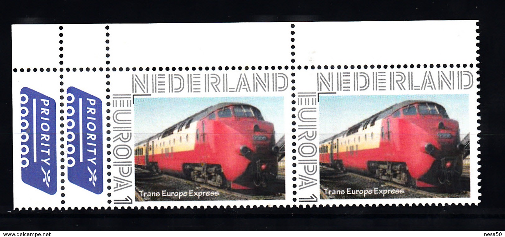 Trein, Train, Locomotive, Eisenbahn Nederland Persoonlijke Zegel Internationaal Europa: Trans Europe Express TEE - Treinen