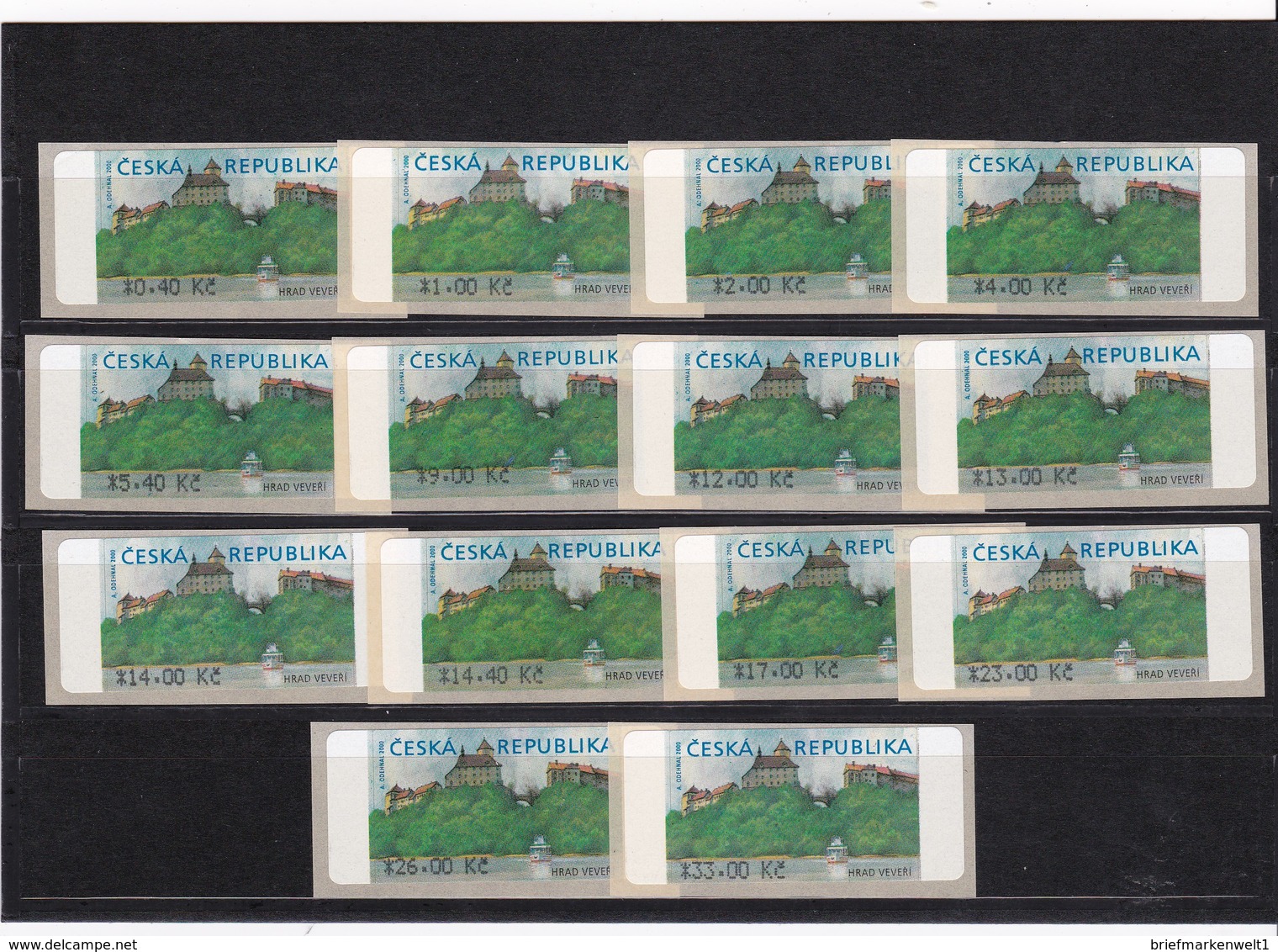 (K 4229) Tschechische Republik, 14 Automatenmarken Nr.1, 174,20 Kc - Unused Stamps