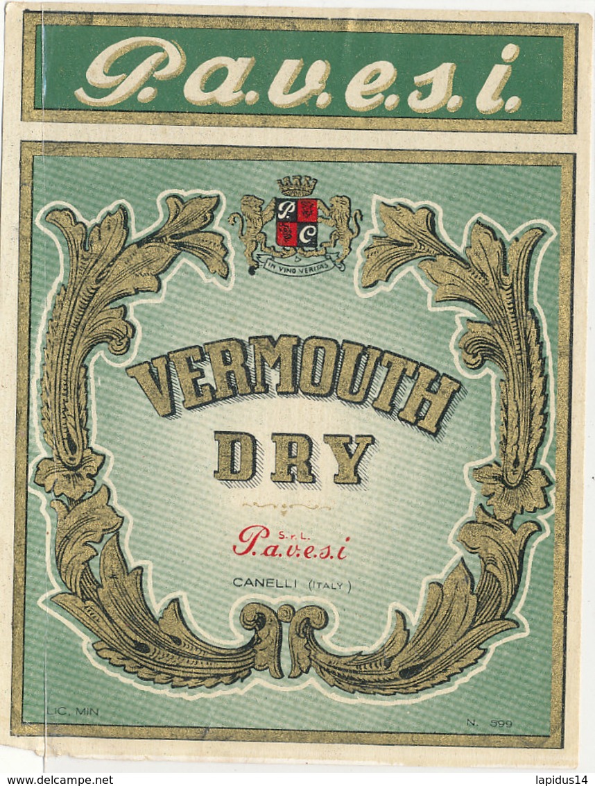 AN 522 / ETIQUETTE      VERMUTH   DRY CANELLI ITALIE - Other & Unclassified