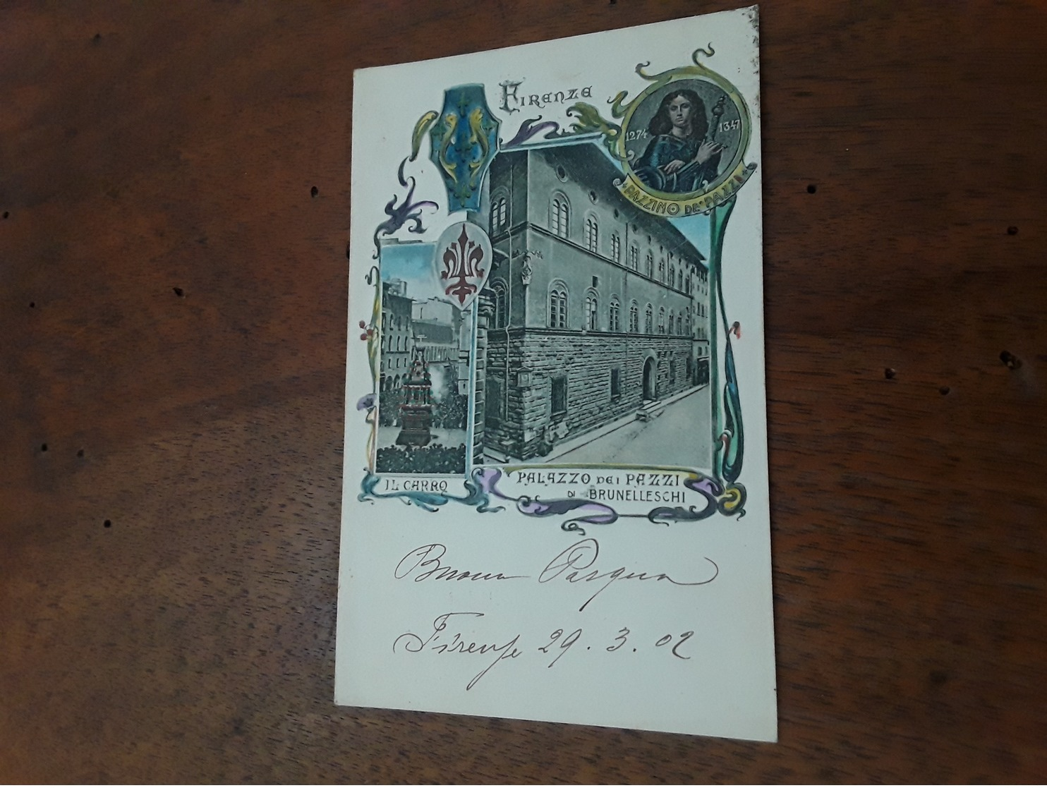 Cartolina Postale 1902, Firenze,  Palazzo Dei Pazzi, Il Carro, Pazzino De Pazzi - Firenze (Florence)