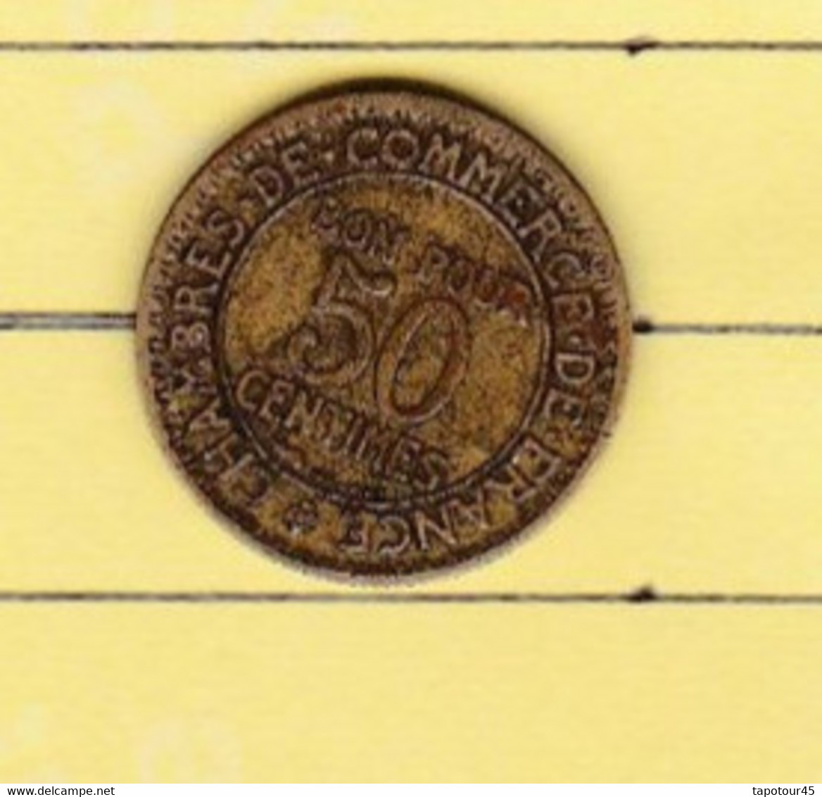 PL 6) 10 >Monnaies & Billets > Monnaies > France > "50 Centimes Chambre Du Commerce " 1926 Coin Tourné - Errors & Oddities