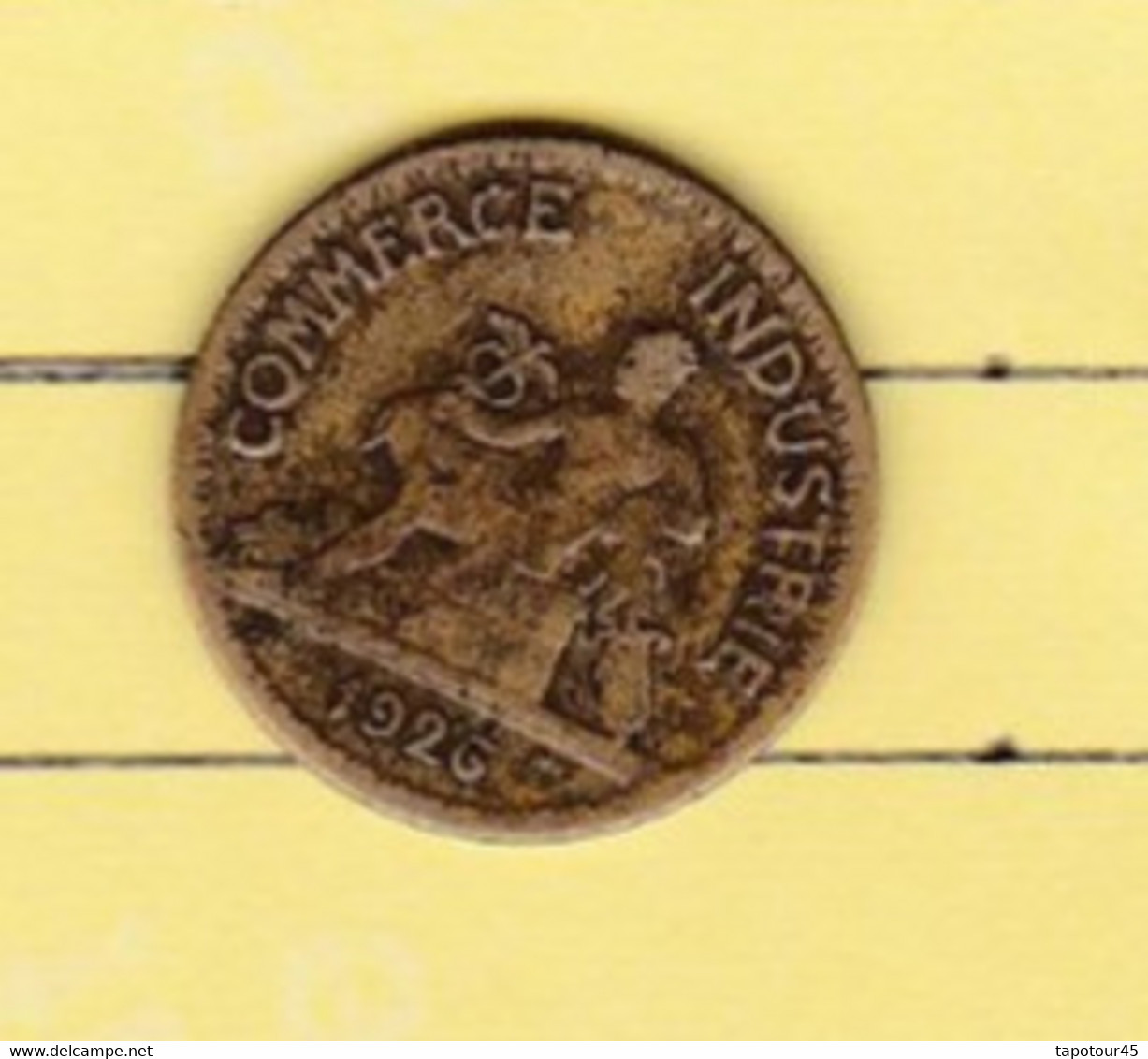 PL 6) 10 >Monnaies & Billets > Monnaies > France > "50 Centimes Chambre Du Commerce " 1926 Coin Tourné - Errores Y Curiosidades