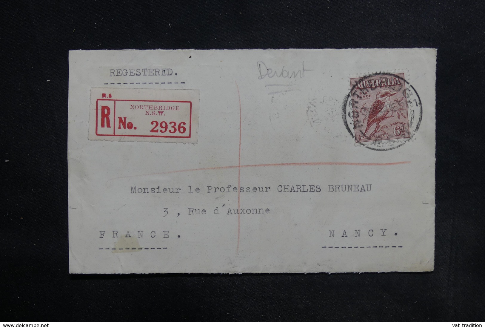 AUSTRALIE - Enveloppe ( Devant ) En Recommandé De Northbridge En 1926 Pour La France - L 36329 - Cartas & Documentos