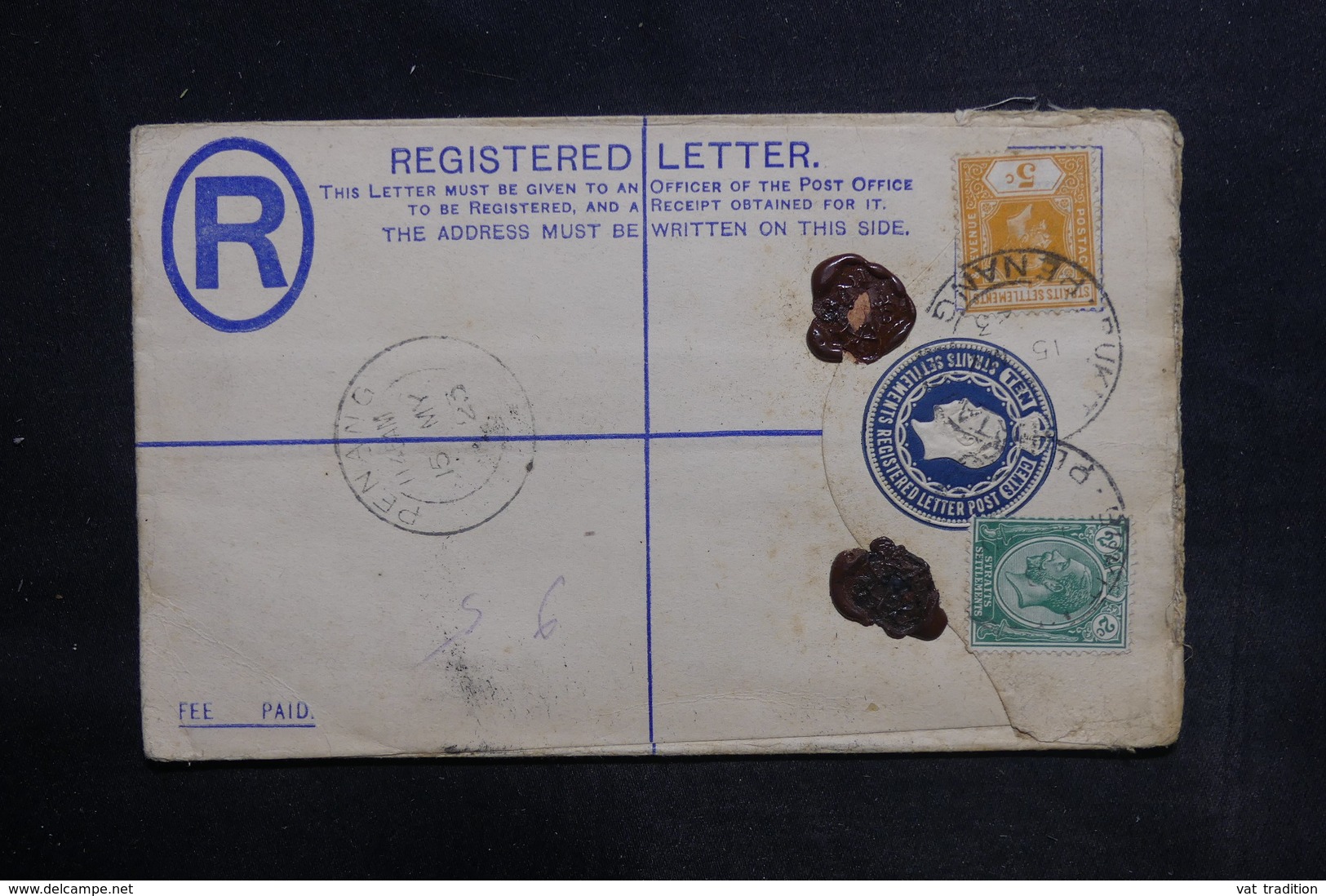STRAITS SETTLEMENTS - Entier Postal + Compléments De Penang Pour Penang En 1923 - L 36331 - Straits Settlements