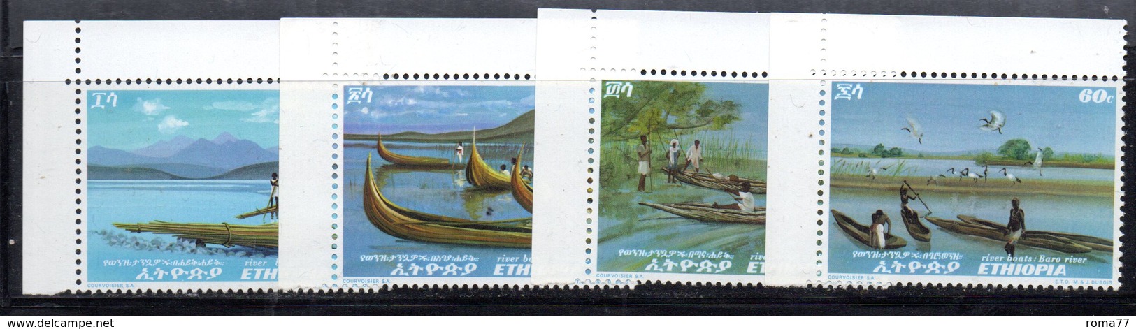 ETP272 - ETIOPIA 1972 ,  Serie Yvert  N. 618/621  ***  MNH Barche - Etiopia