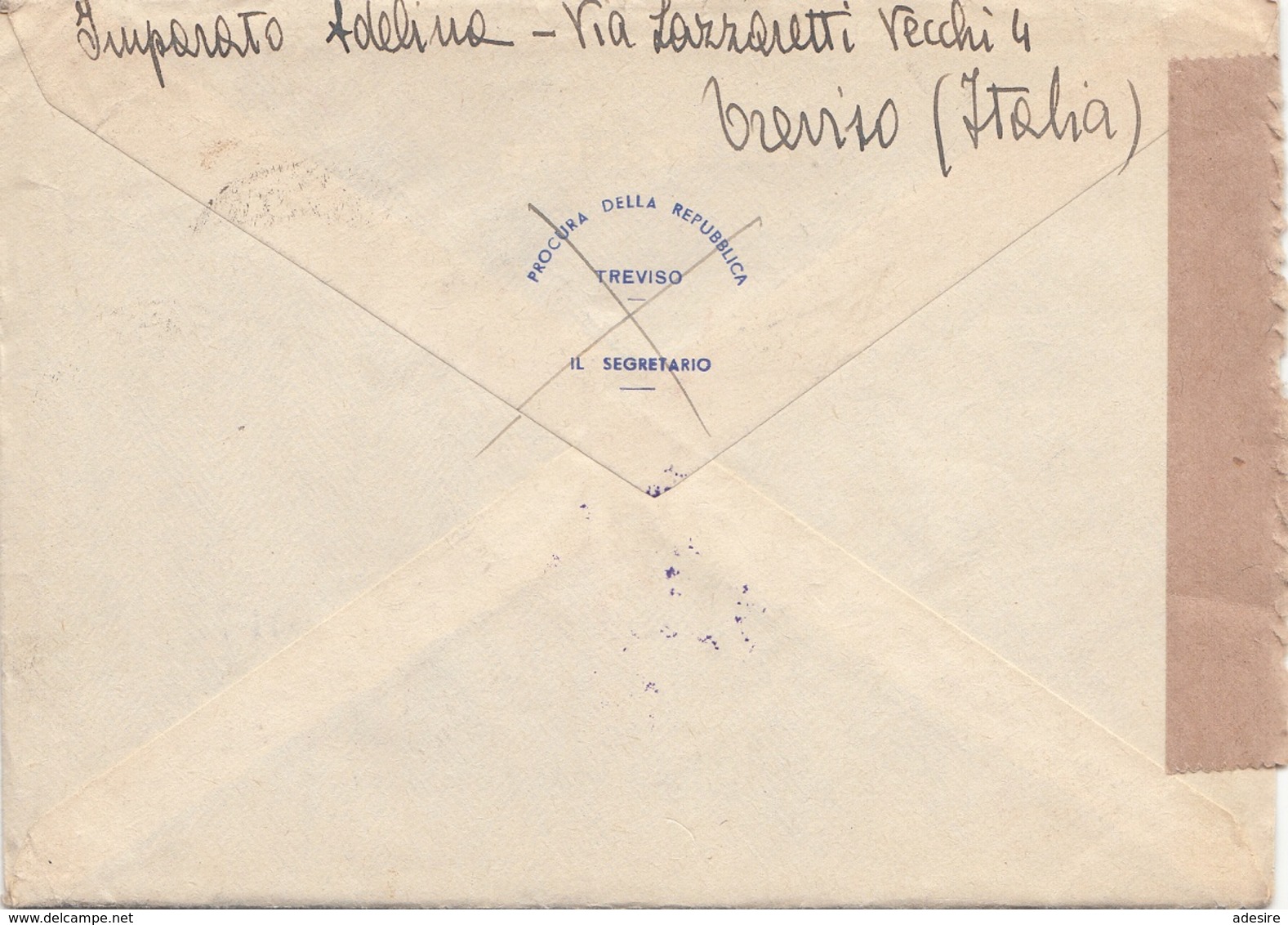 Zensurbrief ITALIEN 1947 - Brief Mit Inhalt, 4 Fach Frankiert, Zensurstempel, Gel.v. Treviso > Wien VI - 1946-47 Corpo Polacco Periode