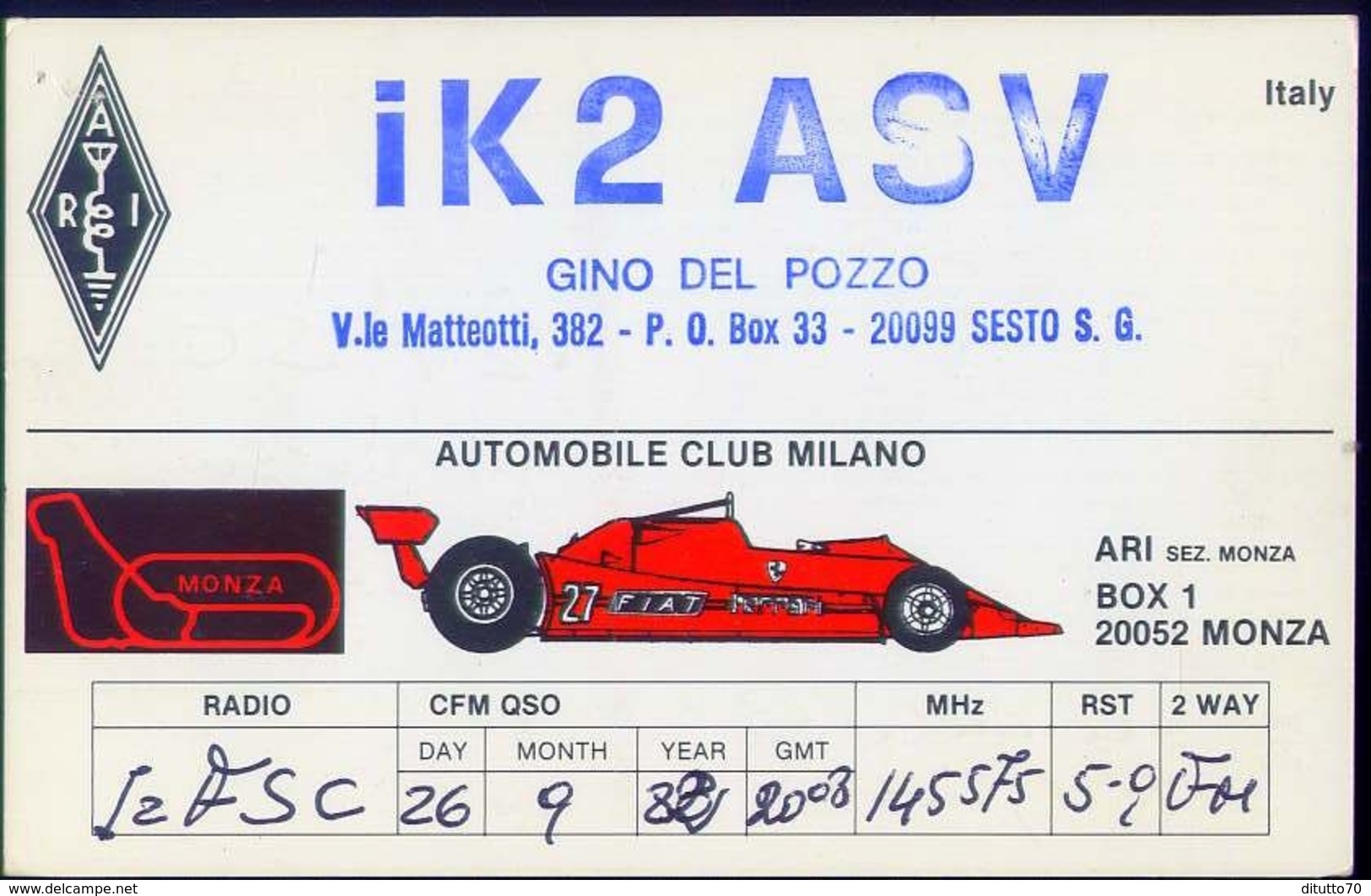 Radio - Automobile Clum Milano - Ik2asv - Sesto San Giovanni - Radio Amatoriale