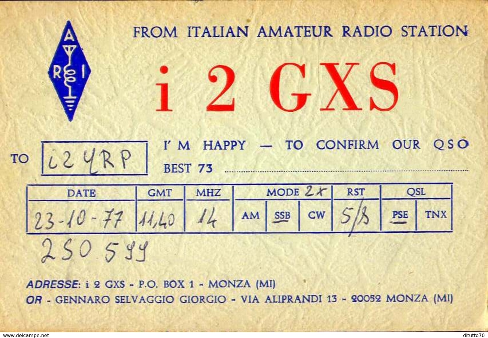 Radio - From Italian Amateur Radio Station - I2gxs - Monza - Radio-amateur