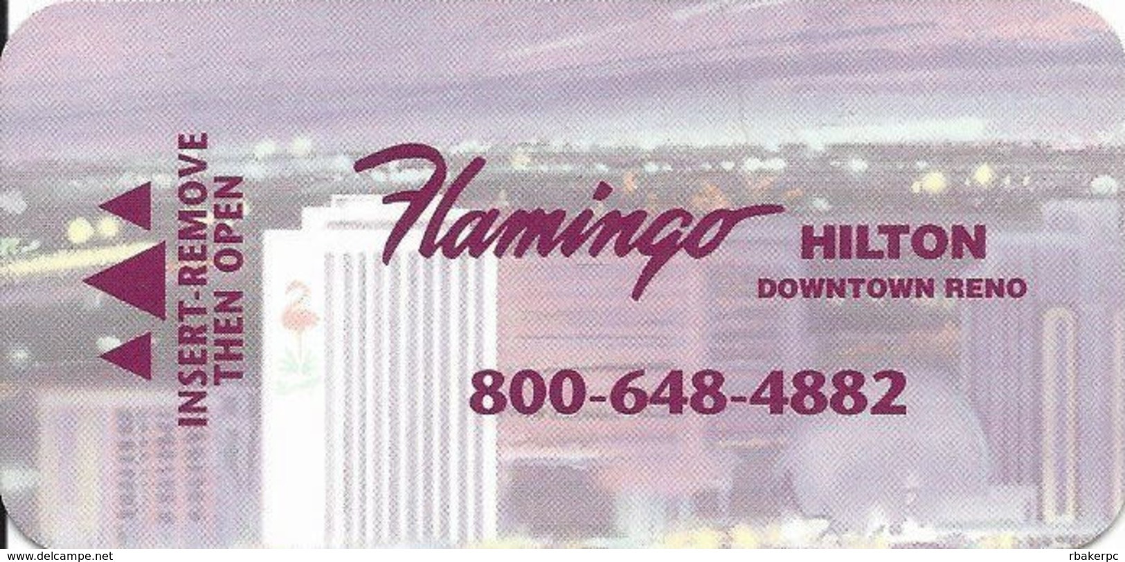 Flamingo Hilton Casino - Reno NV - Narrow Hotel Room Key Card - Hotel Keycards