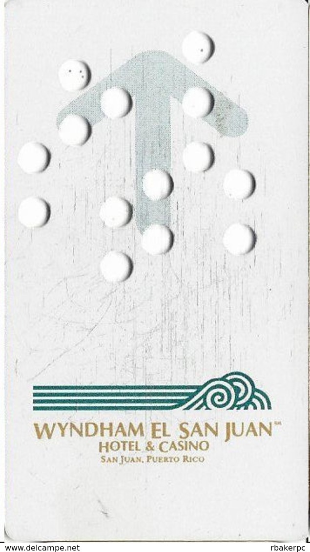 Wyndham El San Juan Hotel & Casino - San Juan Puerto Rico - Small Hard Plastic Punched Hotel Room Key Card - Hotel Keycards