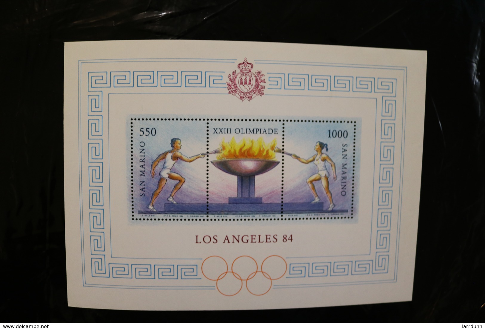 San Marino Los Angeles Olympic Games 84 Lighting Flame Souvenir Sheet Block MNH 1984 A04s - Blocks & Sheetlets