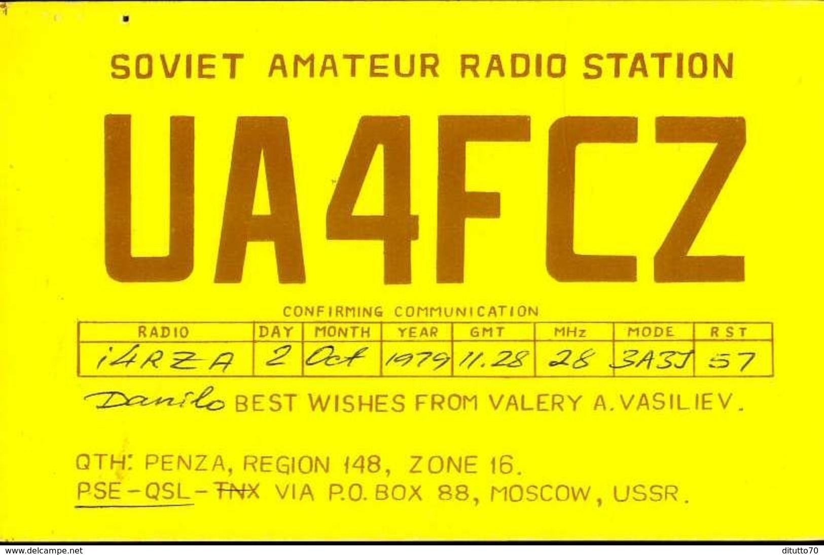 Radio - Soviet Amateur Radio Station Ua4fcz - Moscaw - Radio Amatoriale