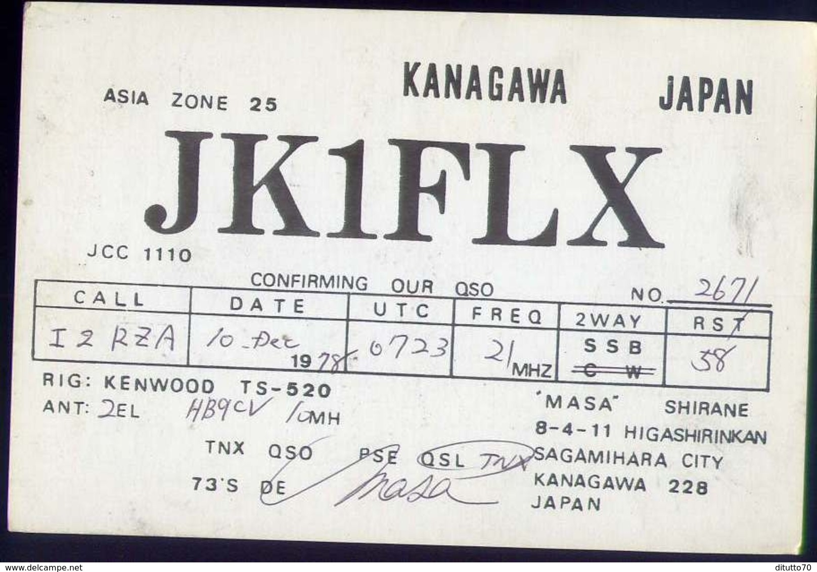 Radio - Kakagawa Japan - Jk1flxz - Sagamihara - Radio Amatoriale