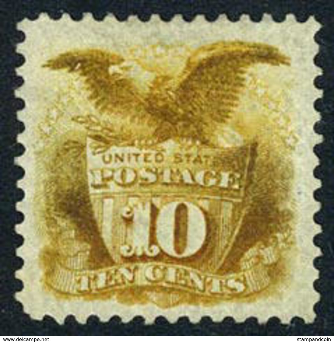 US #127 Mint No Gum  10c Re Issue 1875 Of The 1869 Issue   XF - Neufs