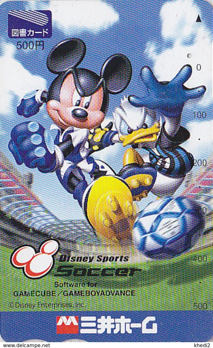 Carte Prépayée Japon - DISNEY - MICKEY MOUSE / Sport Football Soccer - Japan Prepaid Tosho Card - Disney