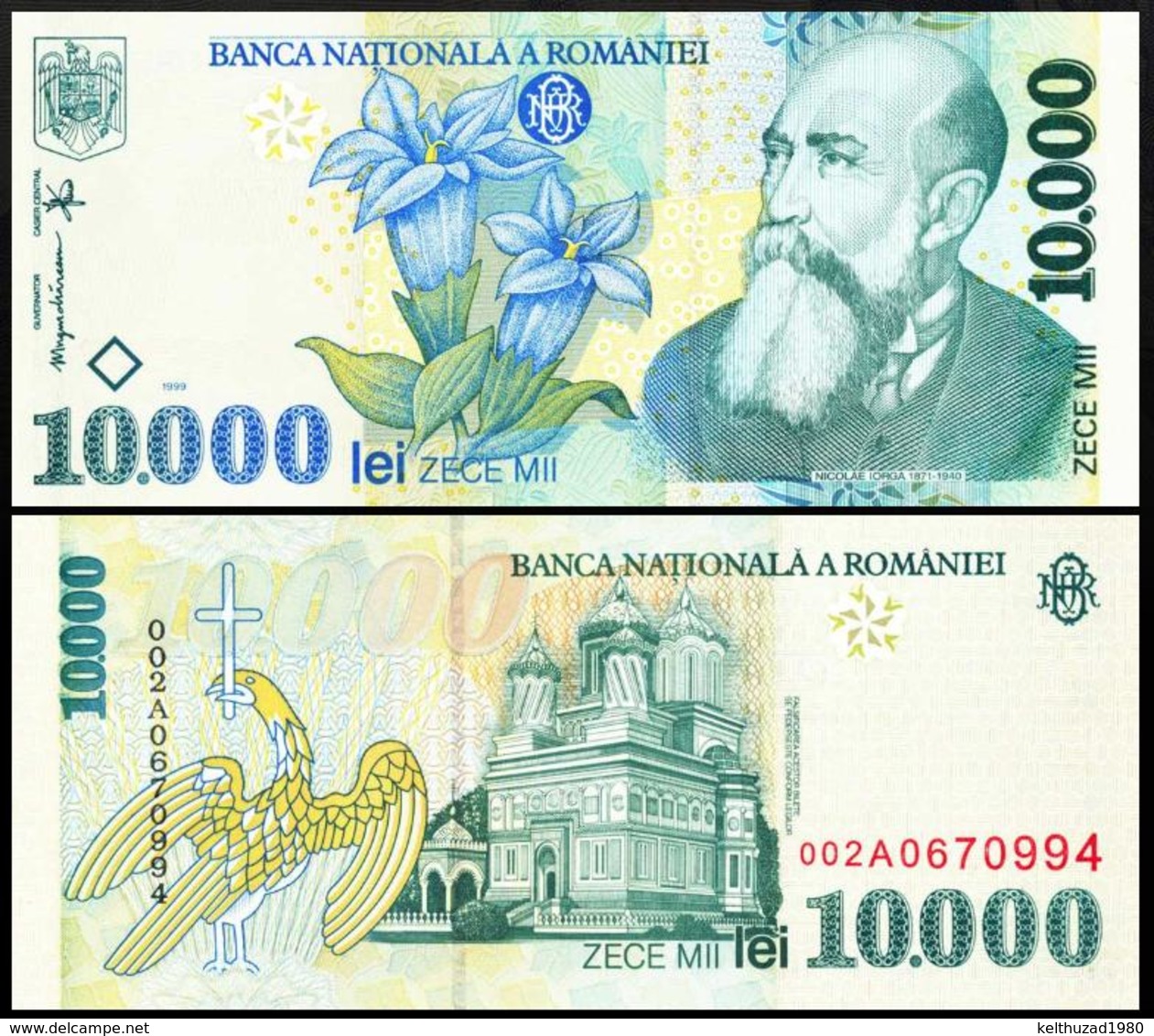 ROMANIA 10000 LEI P.108 1999 UNC - Rumania