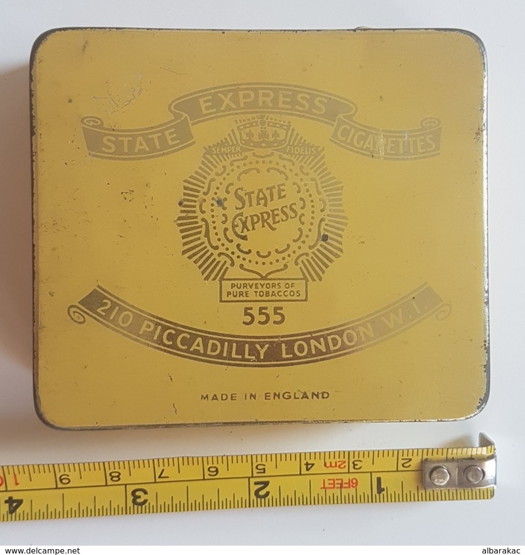 RARE - CASE Tobacco H.M. SHIPS - ONLY DUTY FREE -  Vintage State Express 555 ,empty 20 Cigarettes Tin Box - Contenitori Di Tabacco (vuoti)