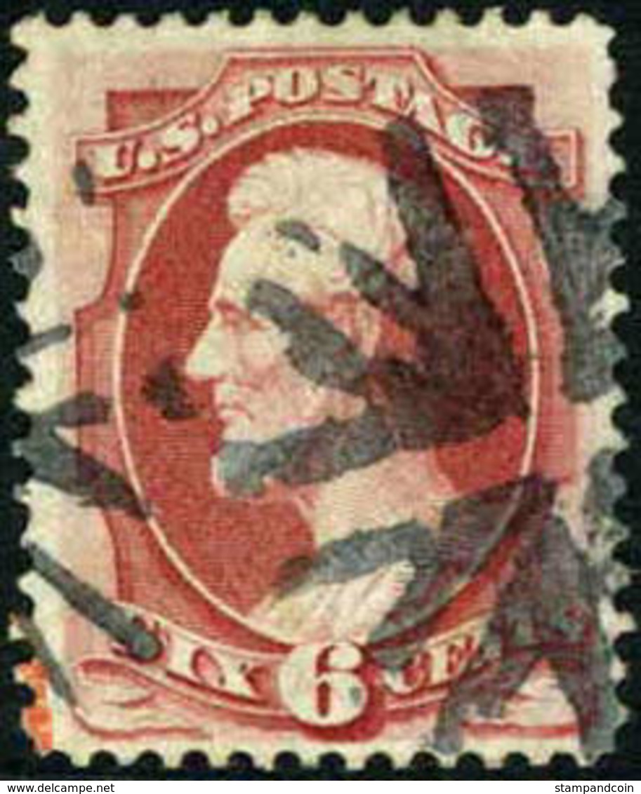 US #137  With Grill  Used 6c Lincoln Of 1870  Expertized With PF Certificate - Used Stamps