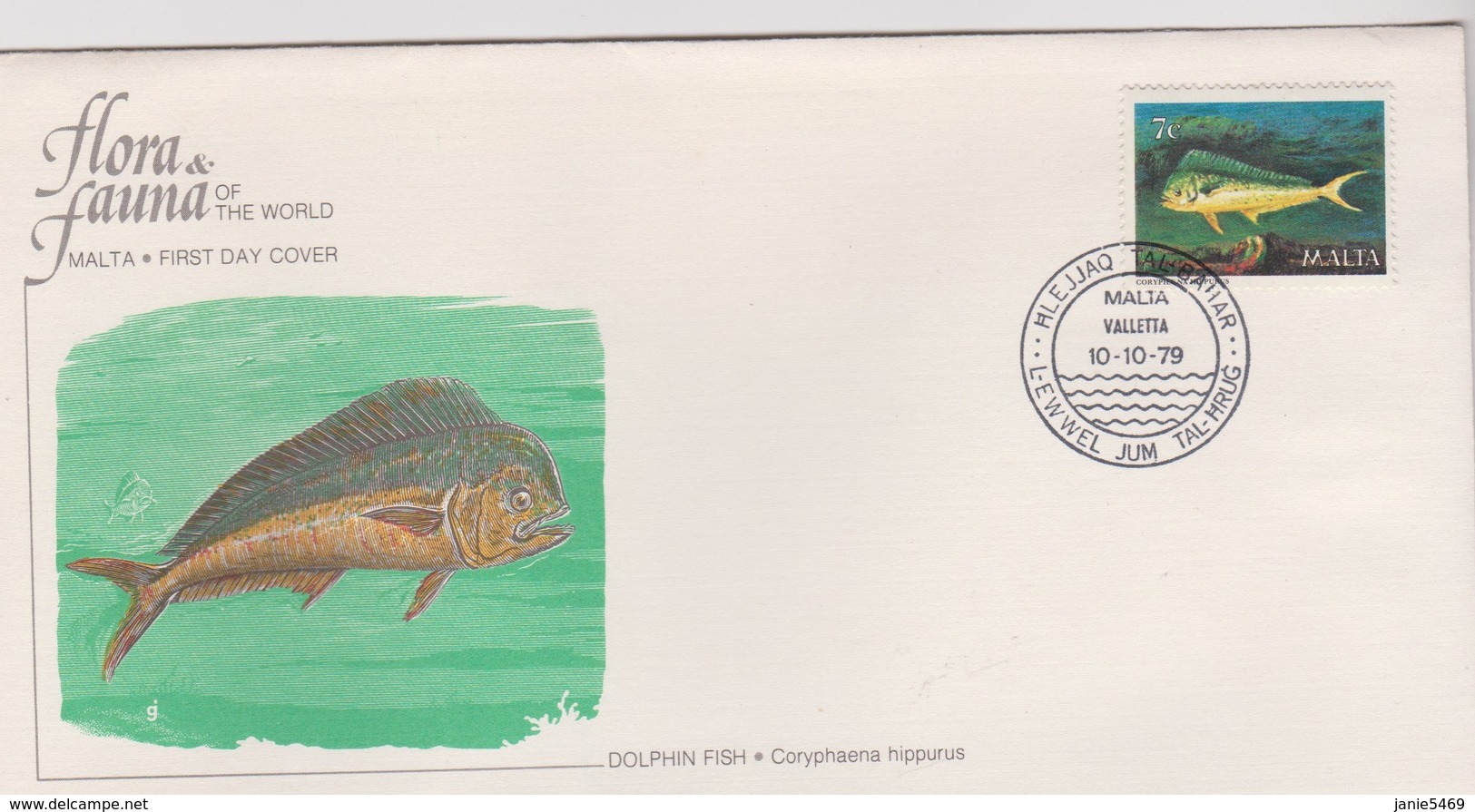 Malta 1979 Flora And Fauna ,Dolphin Fish FDC - Malta