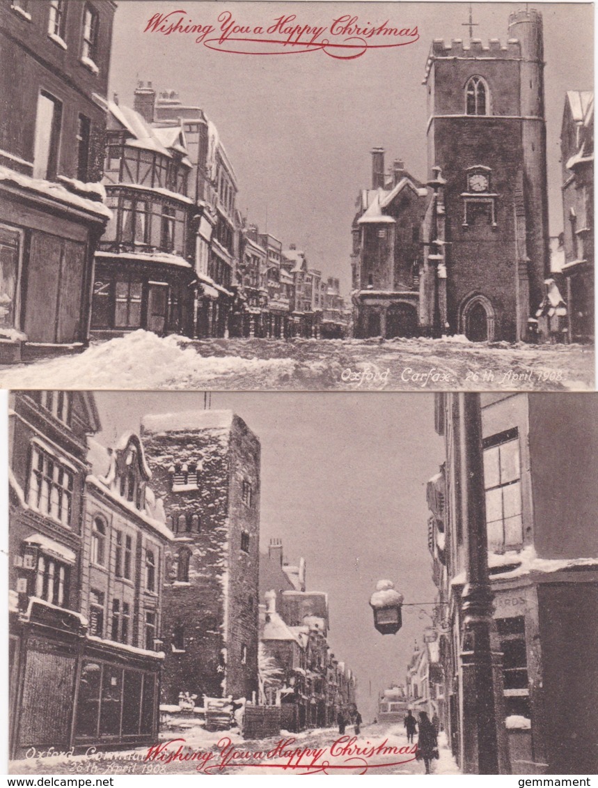 OXFORD - 26TH APRIL 1908. SNOWFALL. 5 CARDS - Oxford