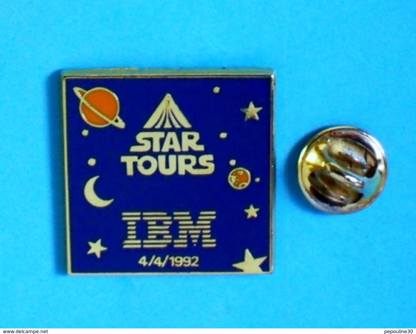 1 PIN'S //  ** STAR TOURS / IBM / 4.04.1992 ** . (©IBM ©Disney  Lucas Film Ltd) - Informatique