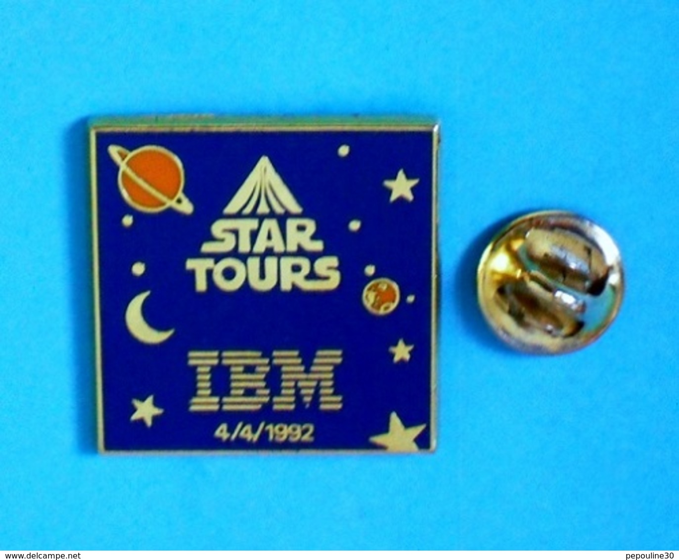 1 PIN'S //  ** STAR TOURS / IBM / 4.04.1992 ** . (©IBM ©Disney  Lucas Film Ltd)