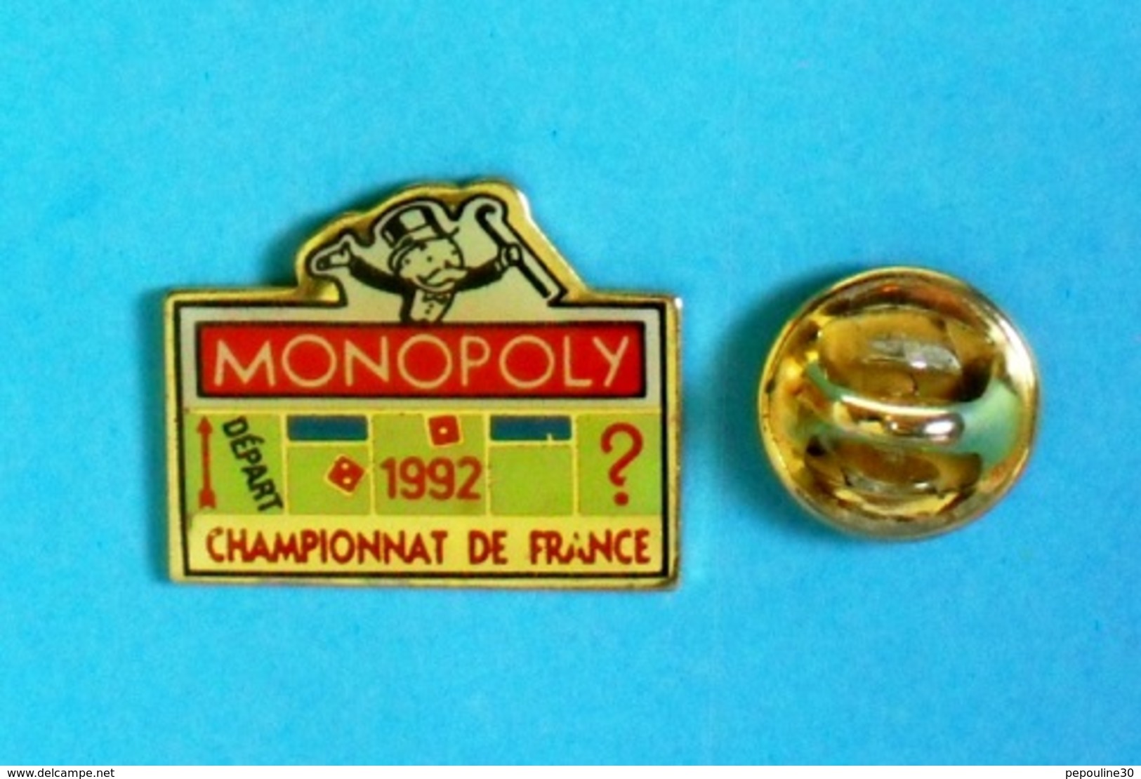 1 PIN'S //  ** MONOPOLY / 1992 / CHAMPIONNAT DE FRANCE ** - Jeux