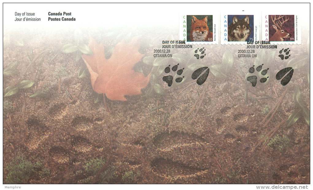 2000  Mid-value Definitives: Fox, Wolf, Deer  Coils  Sc 1879-81 - 1991-2000