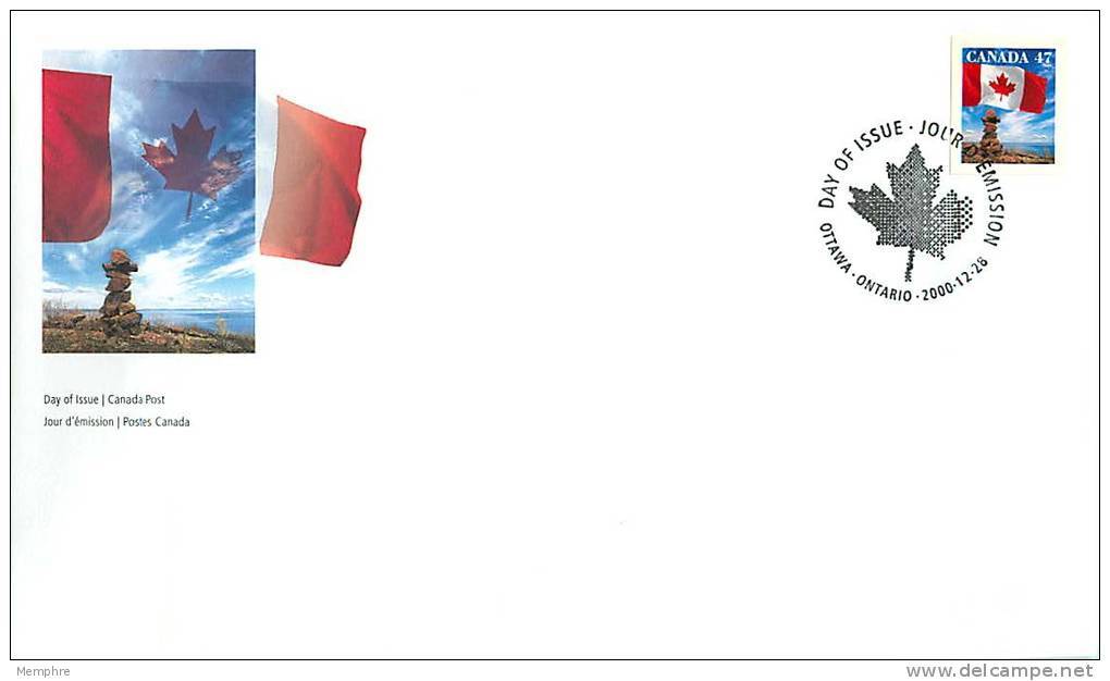 2000    47¢ Flag Over Inuskuk Definitive From Self-adhesive Booklet Sc 1700 - 1991-2000