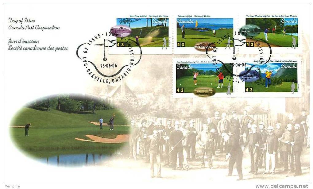 1995  Golf Courses  Sc 1553-7  Strip Of 5 Different From Booklet - 1991-2000