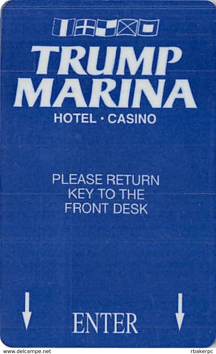 Trump Marina Casino - Atlantic City NJ - Hotel Room Key Card With NO Space Between Picture And "TURN HANDLE" - Hotelsleutels (kaarten)