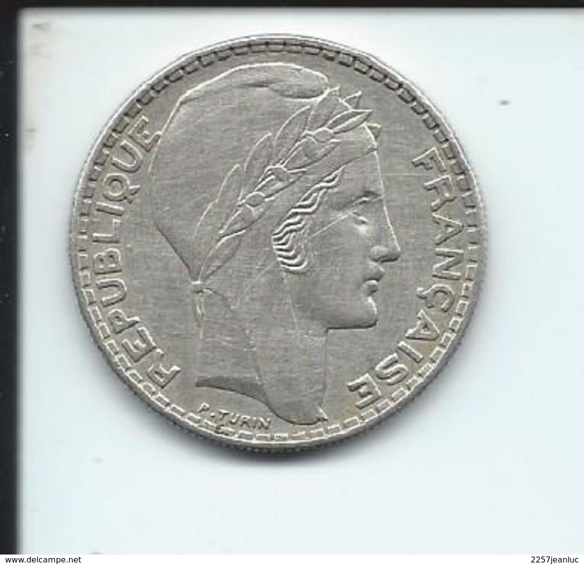 Piece De 20 Francs Turin Argent De 1933 - Andere & Zonder Classificatie