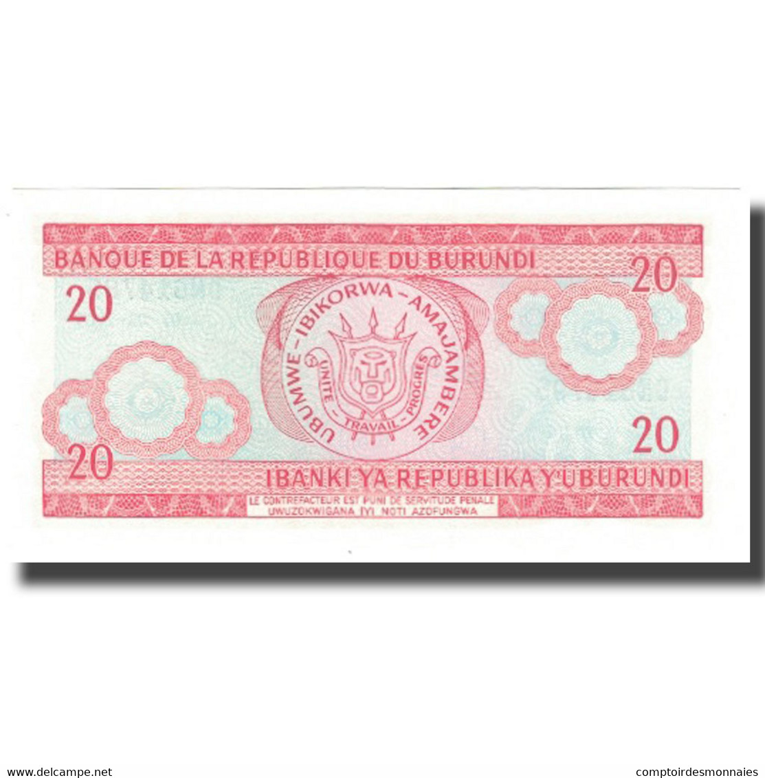 Billet, Burundi, 20 Francs, 2005, 2005-02-05, KM:27d, SPL+ - Burundi