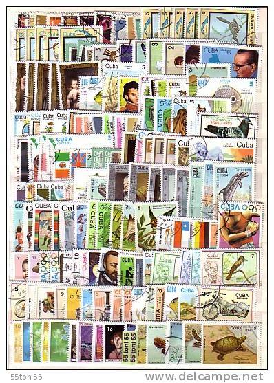 CUBA  150 Timbres Commémoratifs Tous Différents – Oblitérés/used (O) - Collections, Lots & Series