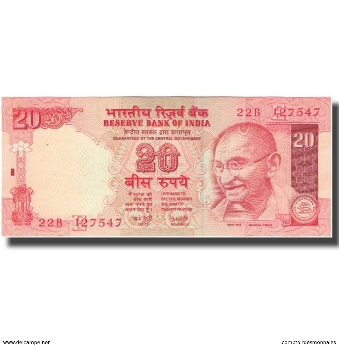 Billet, Inde, 20 Rupees, KM:89Ad, SUP - Indien