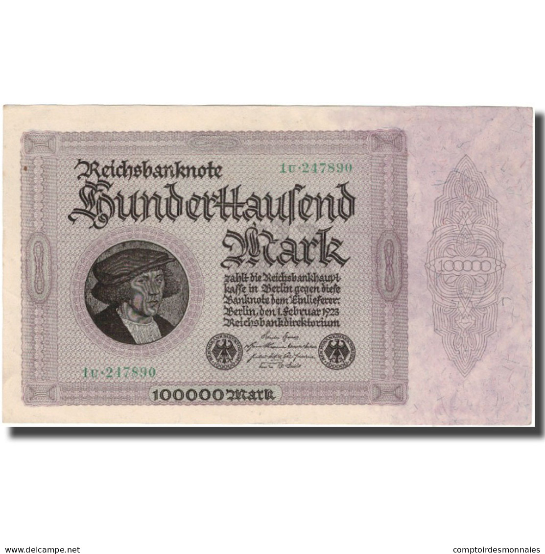 Billet, Allemagne, 100,000 Mark, 1923, KM:83a, TTB+ - 100000 Mark