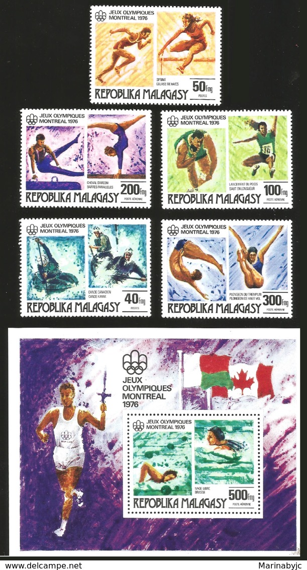 V)1976 MALAGASY REPUBLIC, 21ST SUMMER OLYMPIC GAMES, MONTREAL, MN - Madagascar (1960-...)