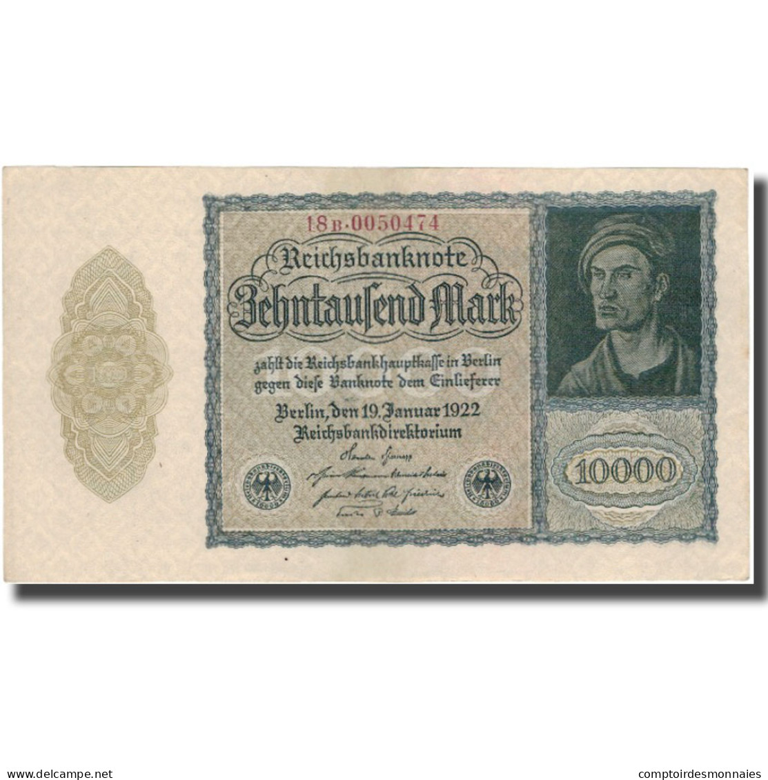 Billet, Allemagne, 10,000 Mark, 1922, KM:72, SUP - 10.000 Mark