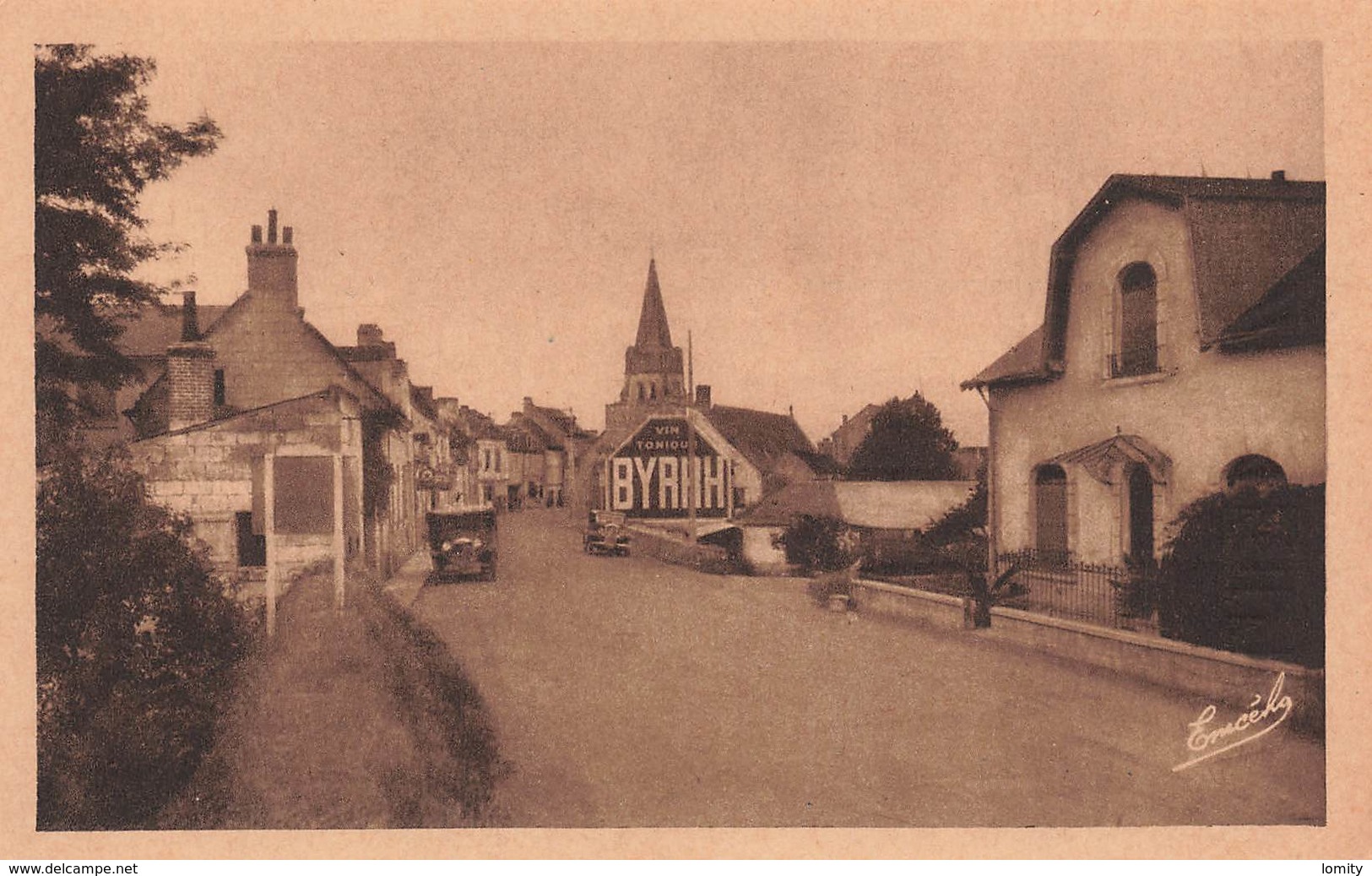 49 St Saint Martin De La Place Arrivée De Saumur Pub Publicité Byrrh Vieille Voiture Auto - Sonstige & Ohne Zuordnung