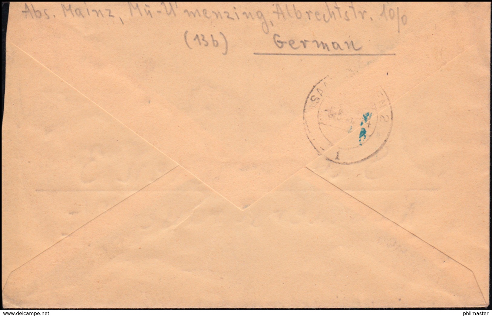 951ff Kontrollrat II - MiF Auf Eil-R-Brief Not-R-Stempel MÜNCHEN 3.5.1948 - Sonstige & Ohne Zuordnung