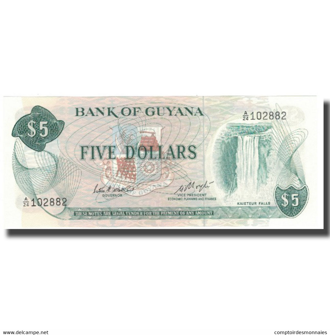 Billet, Guyana, 5 Dollars, KM:22d, NEUF - Guyana