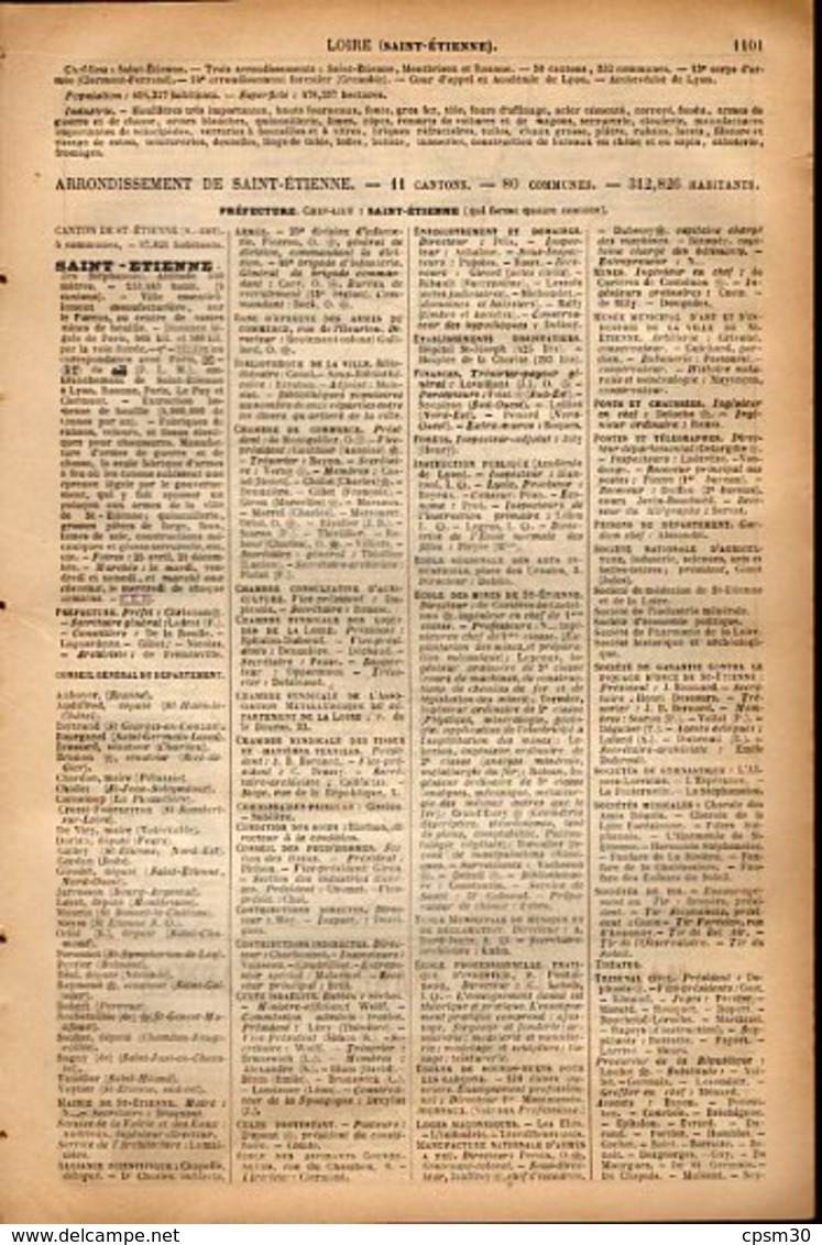 ANNUAIRE - 42 - Département Loire - Année 1894 - édition Didot-Bottin - 53 Pages - Annuaires Téléphoniques