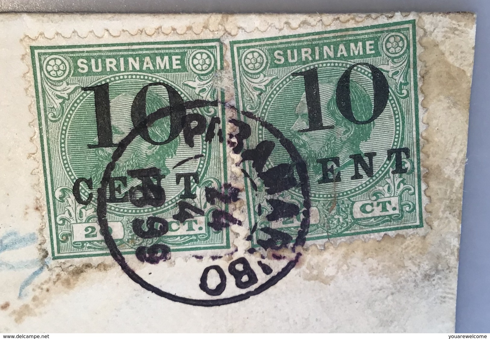 Suriname PARAMARIBO 1899  Rare Postage Due Cover >Dresden Via PLYMOUTH (Surinam Lettre - Suriname ... - 1975