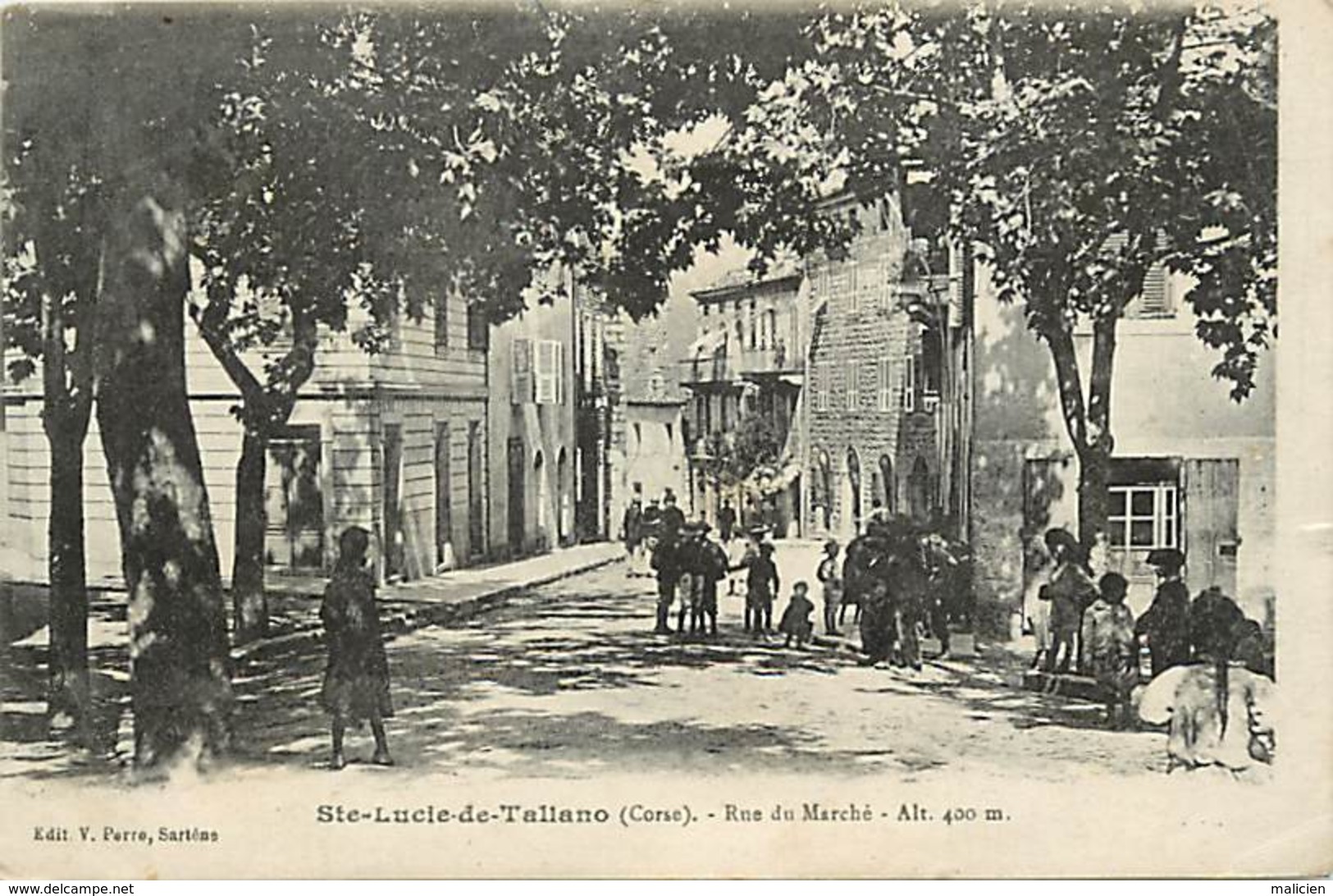 Dpts Div.-ref-AK553- Corse Du Sud- Sainte Lucie De Tallano - Ste Lucie De Tallano -rue Du Marché -edit. Pierre - Sartène - Autres & Non Classés