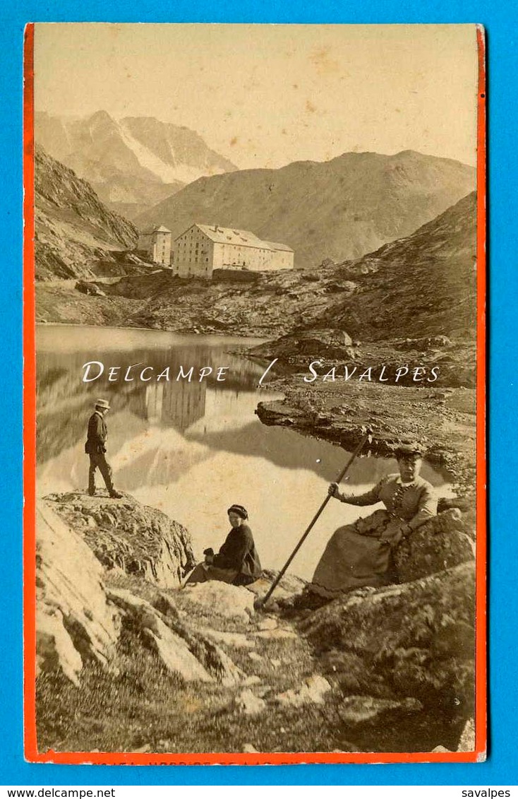 Suisse Valais Martigny * Hospice Et Lac Du Grand Saint Bernard - Photo Charnaux Vers 1875 - Voir Scans - Old (before 1900)