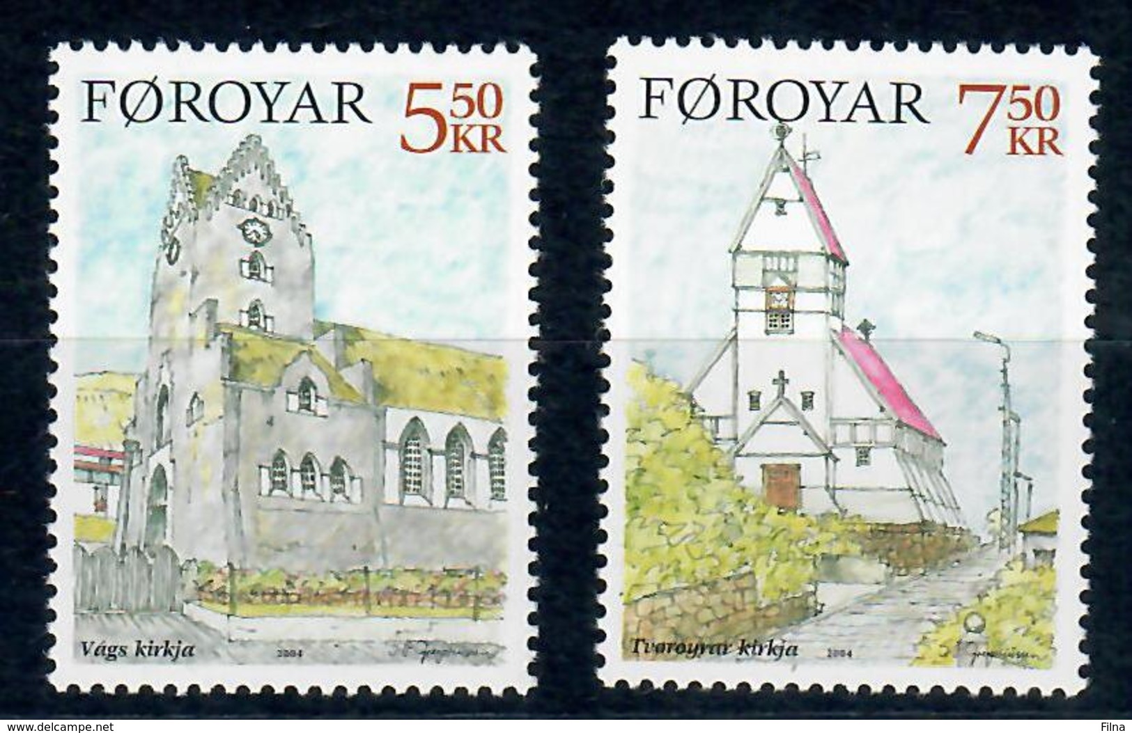 ISOLE FAROER - 2004 - NATALE. CHIESE. SERIE COMPLETA. - MNH** - Isole Faroer