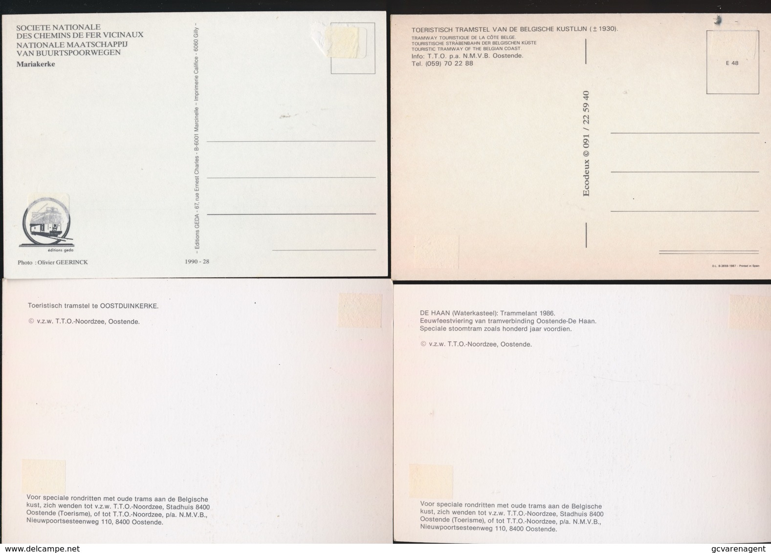 4 KAARTEN KUSTTRAMS  2 SCANS - Tramways