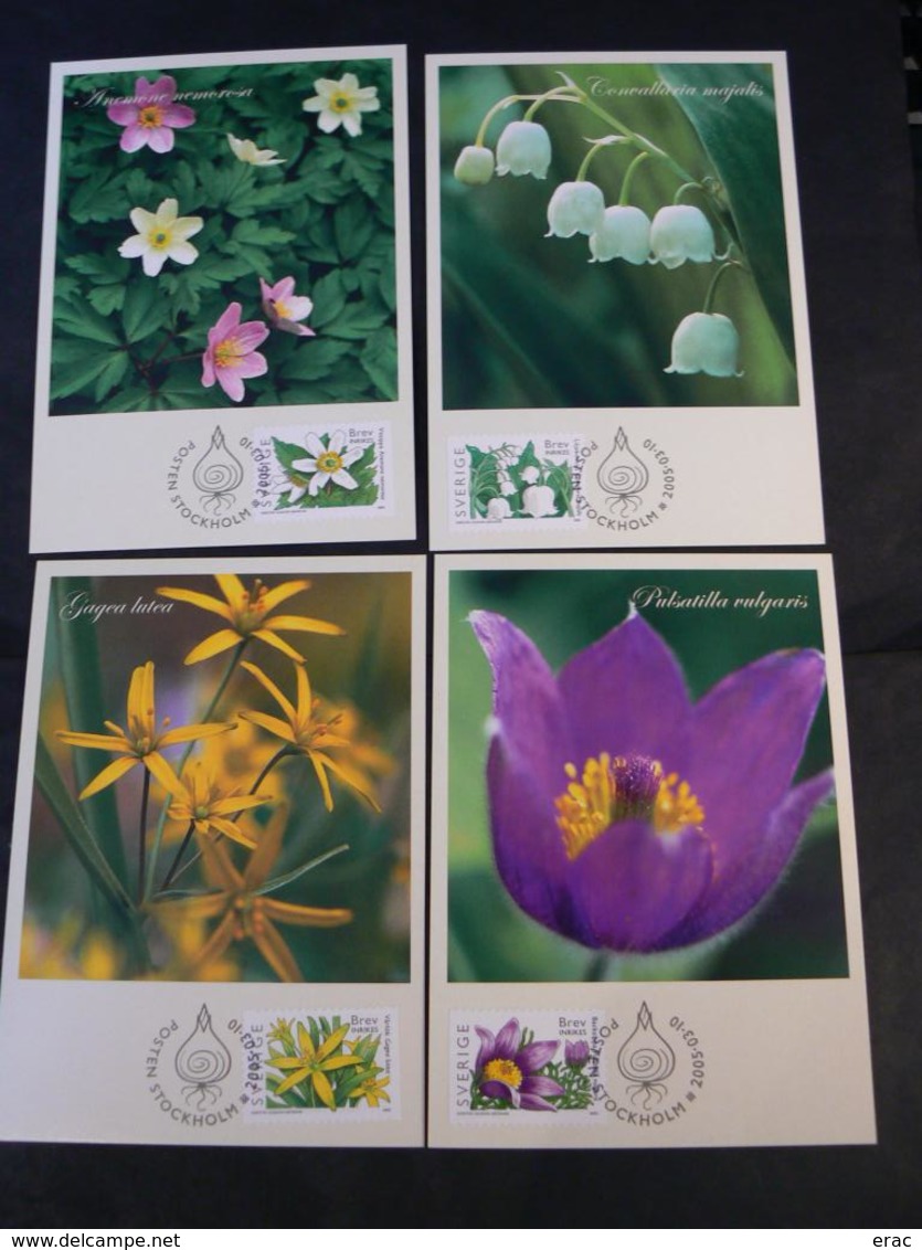 Suède - 2005 - Cartes-maximum Thème Flore - N° 2441 à 2444 - Cartes-maximum (CM)